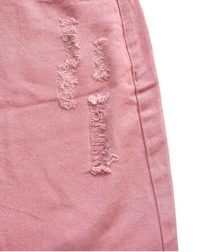 Pretty Little Thing NWTS 💗SIZE 4💗PINK DISTRESSED DENIM MINI SKIRT WITH POCKETS