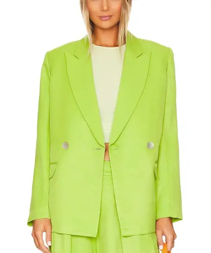 L'Academie Lime Green Boxy Blazer XS Oversized Retro 80s Designer Work $298 NEW