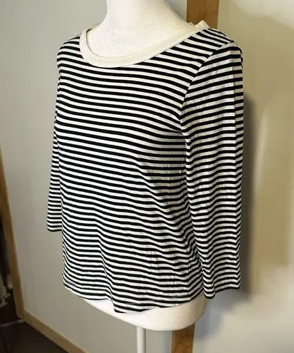COS black & white striped three-quarter sleeve cotton top size XS