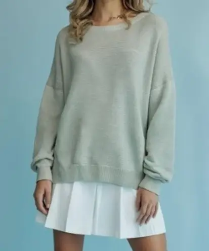 EMERSON FRY Carolyn Cotton Knit Sweater, Tie Dyed, Medium Green