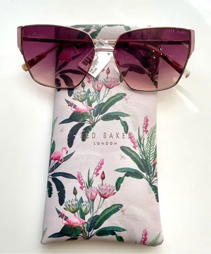 Ted Baker  London 60mm Square Sunglasses TWS184 Gold Rose Gradient NWT