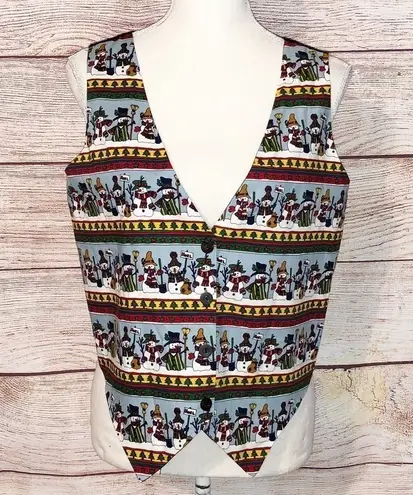 Vintage Nutcracker Snowman Christmas Vest Size S