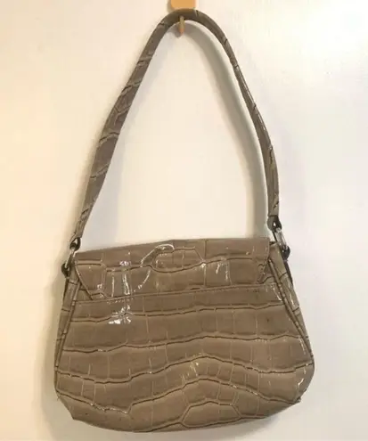 Liz Claiborne Logo stamp flap gator  shoulder bag.