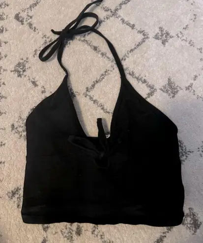 Garage Black Halter Crop Top