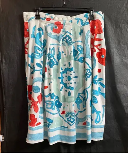 Loft  Women’s Blue and Red Floral 12 Skirt Resort Vacation Cruise Feminine*READ* - Image 6