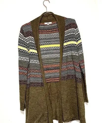 YA Los Angeles Striped Colorful Long Cotton Womens Large Cardigan