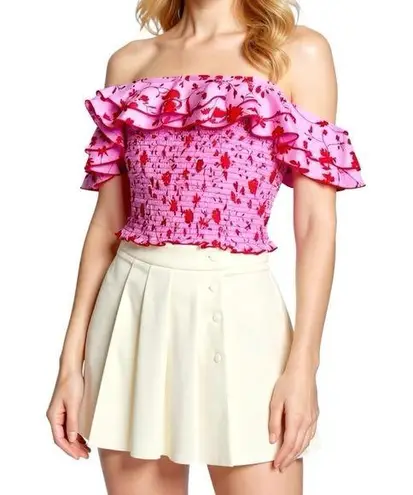 Likely Athena Floral Top, Red/Pink, XL