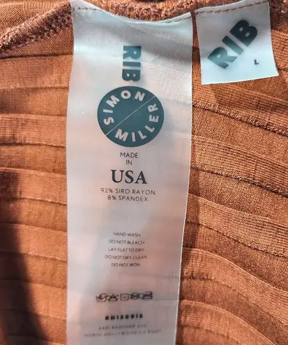 NWT Simon Miller Adio Rib Knit Mini Skirt in Coconut Shell Size L