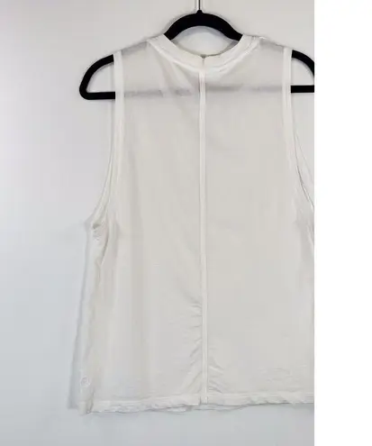 Lululemon Womens Top White All Yours Tank Crewneck Sheer Pima Sleeveless Size 8