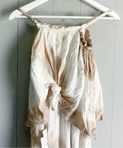 Bohme Boho Maxi Ruffle Tan Tie Dye Dress Size Medium