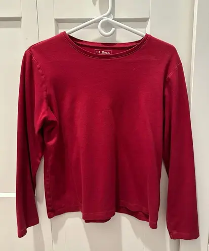 L.L.Bean  Women’s Cotton Tee, Long-Sleeved Crewneck