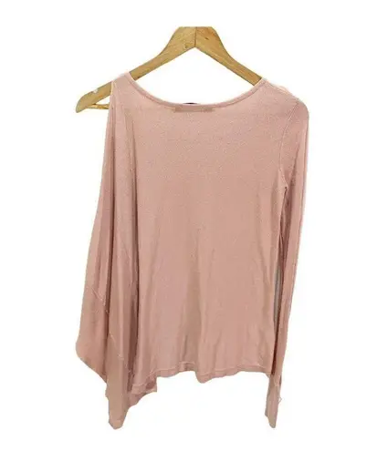 BCBG Max Azria Ksenia Asymmetric Sweater Knit Poncho Top Slit Sleeve Boatneck XS