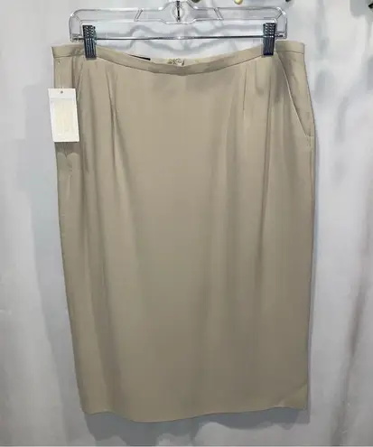 Giorgio Armani Y2K NWT silk skirt tan pencil size pockets sexy office date night
