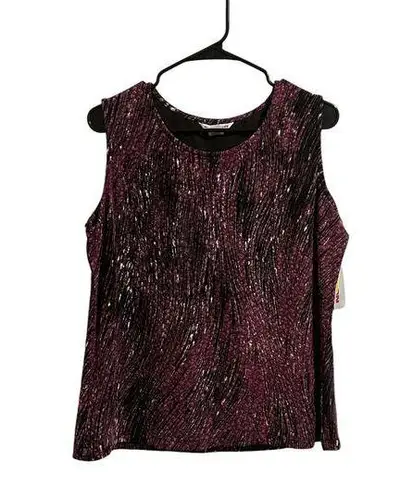 Allison Daley Women's Large Crew Neck Sleeveless Formal Purple Blouse