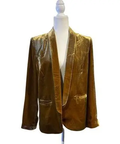 Garnet Hill Relaxed Velvet Blazer in Tapenade Size 6