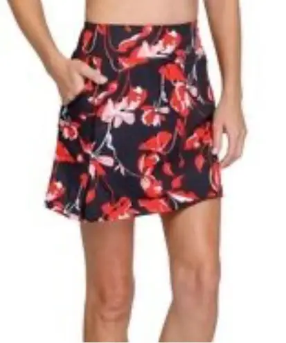 Zoe + Phoebe Tropical Print Bright & Bold Floral Print Skorts Tennis Size PXL Pink