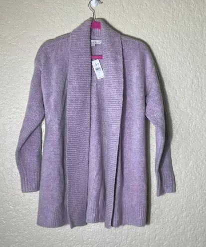 Loft Lavender Long Heavy Knit Open Cardigan Sweater