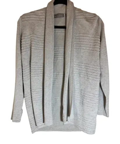 Evolution by Cyrus Ribbed Open Front Cardigan Sweater Gray –Size M Size M