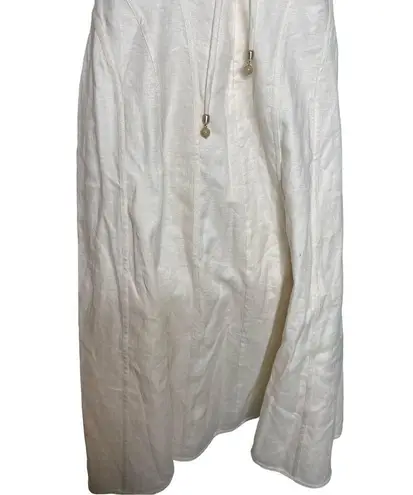 Zimmermann August 100% Linen Crem off white Midi Dress sz 0P