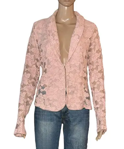 INC  dusty rose lace blazer