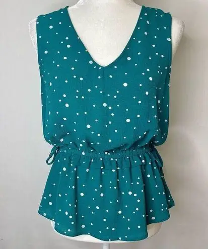 Charming Charlie  Polka Dot Sleeveless Peplum Top - Small