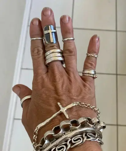 Sterling Silver Sherman Infinity Cross Ring Collectors piece Holy Trinity