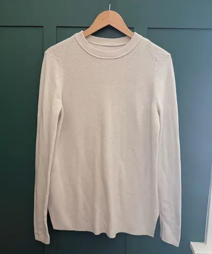 Lululemon  Take It All In Cotton-Blend Crewneck Sweater White Opal Ribbed - Image 3