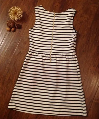 Kenar Navy and White Striped Sleeveless Dress
