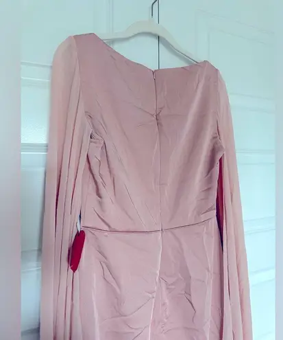 Mac Duggal Ieena for Cape Sleeve V-Neck Fitted Dress- NWT 6