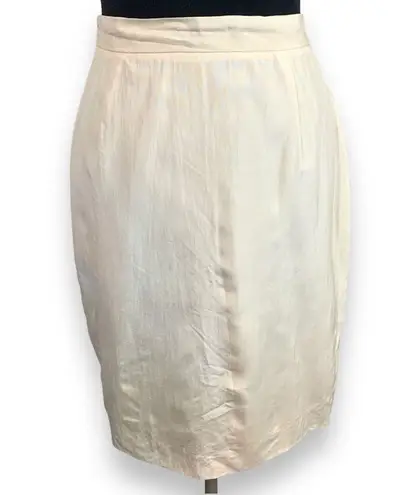 Ralph Lauren Vintage  Purple Label Off White Silk Skirt