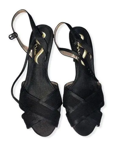 Nina  Satin Criss Cross Ankle Strap Sandals