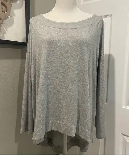 Bryn Walker Evan Size XL Gray High Low Hem Pullover Lightweight Sweatshirt USA