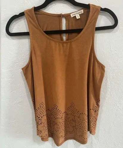 love on a hanger  brown suede western top