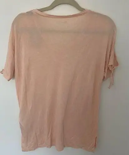 ALLSAINTS NWT Kay Tee Cami Pink Short Sleeve Cold Shoulder V-Neck Sz XS
