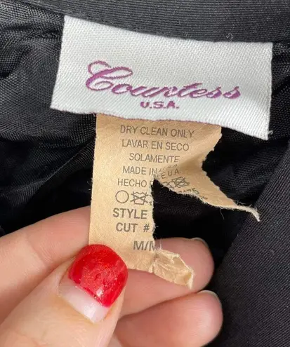 90s COUNTESS Vintage Black Trench Coat Jacket Size M