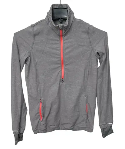 Lululemon Run Wild 1/2 Zip Pullover Women 4 Long Sleeve Pockets Stretch Jacket Gray