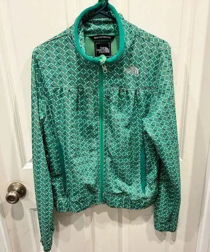 The North Face  Green Retro Patterned Jacket with Fleece Lining Women’s Medium