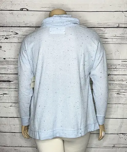 The Sweatshirt Project NWT XL Blue Cowl Neck Thermal Waffle Knit Pullover Top