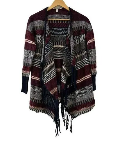 autumn cashmere Cashmere Blend Knit Boho Cascading Open Cardigan Sweater Medium