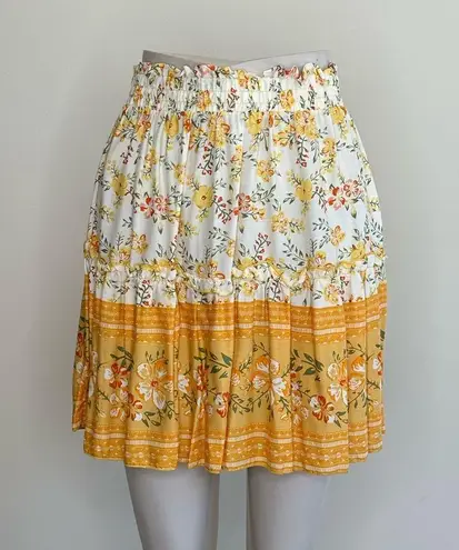 The Comfy And Ready Fiona Floral Mini Skirt in Yellow