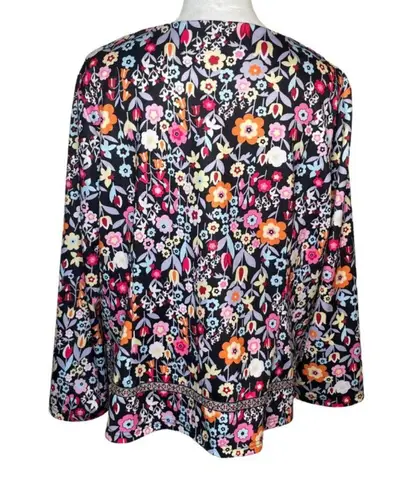 Emery Rose Women's Floral Long Sleeve Cropped Bolero Cardigan Modest XXL Paisley Black