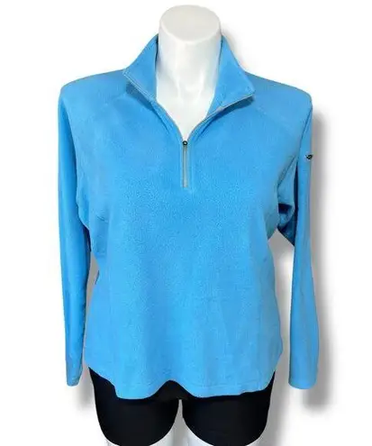 LL Bean Womens Quarter Zip Fleece Pullover Shirt Top Blue Outdoor Winter XL