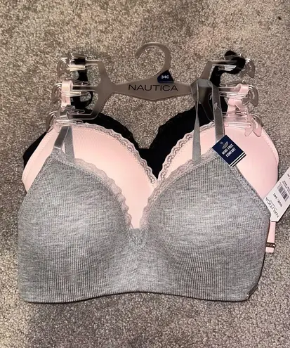 Nautica Black, Grey and Black Bras