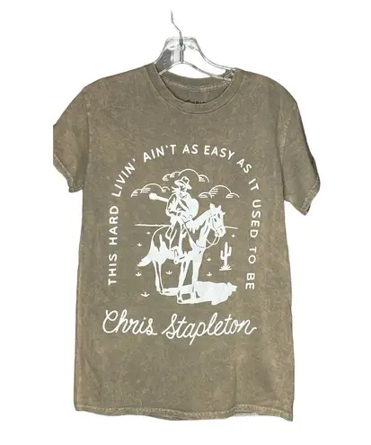 Chris Stapleton Graphic Tee SMALL Womens Crewneck Light Brown Country Singer