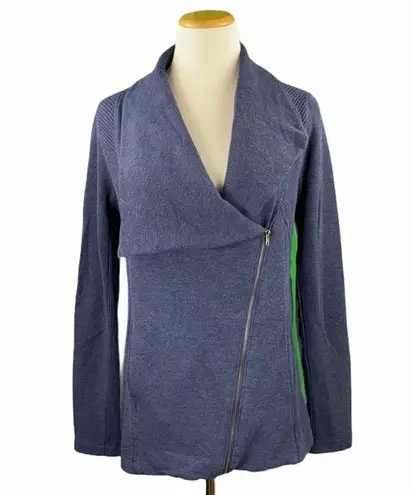 H by Bordeaux Navy Fleece Zip Up Sweatshirt Moto Jacket