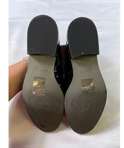 Isaac Mizrahi Womens Black Patent Leather Loafers With Velvet Bow Size 7 SKU 730