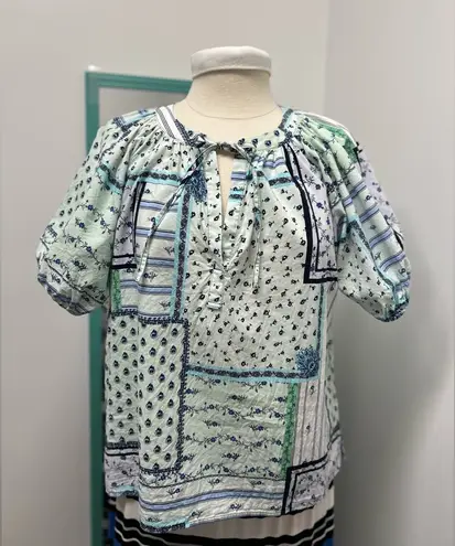 Loft  Patchwork Patterned Boho Peasant Blouse - Image 1