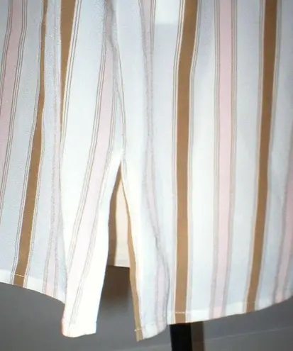 NWT $278 Worth New York Womens 12 Blouse Top Designer Silk Pink Brown White Work