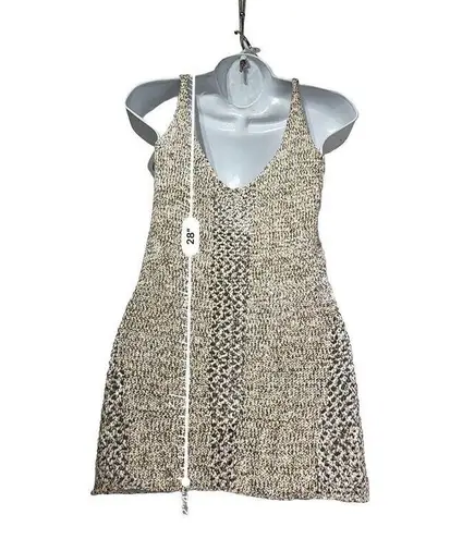 Torn By Ronny Kobo sleeveless open knit tan brown Penney Sweater tank Top Size S