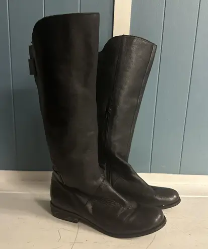 Ciao Bella Black Pebbled Leather Tall Knee